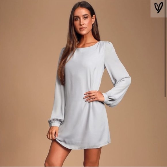 Lulus Dresses & Skirts - ❌SOLD❌Lulus Status Update Light Grey Shift Dress